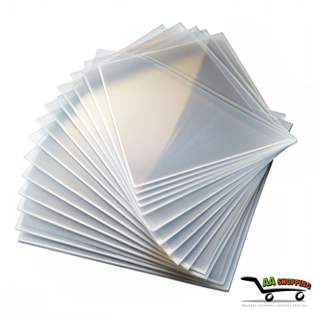 100 Micas de PVC CARTA de 200 micrones para ANILLADO TRANSPARENTE