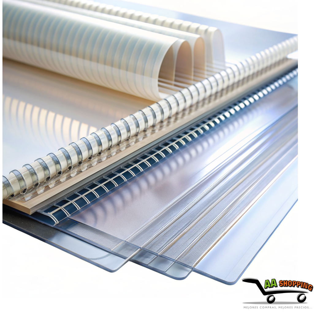 100 Micas/Tapas de PVC A4 para anillar Transparentes de 150 micrones