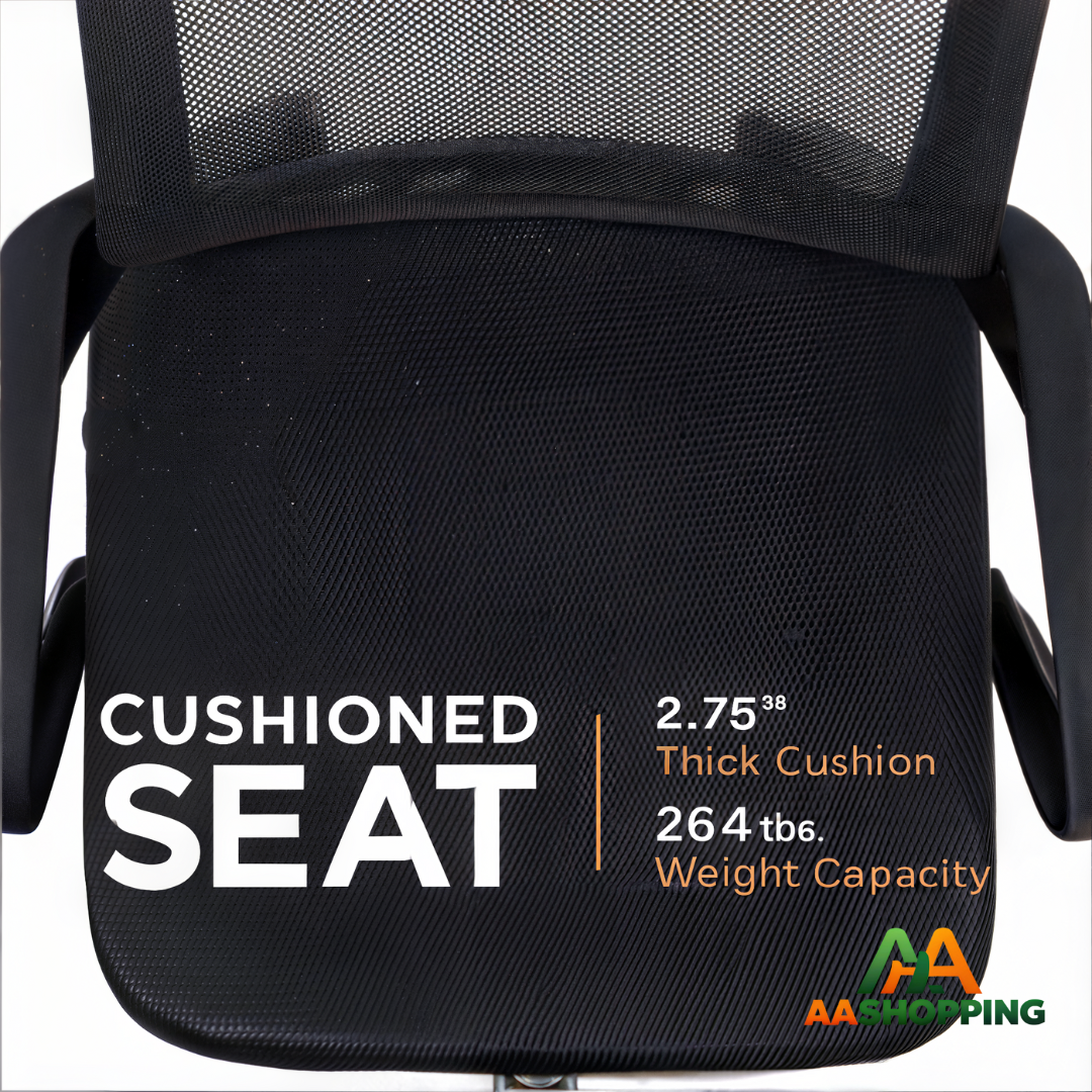 Silla de escritorio Mesh 605 ergonómica negra con tapizado de malla (Cromada)