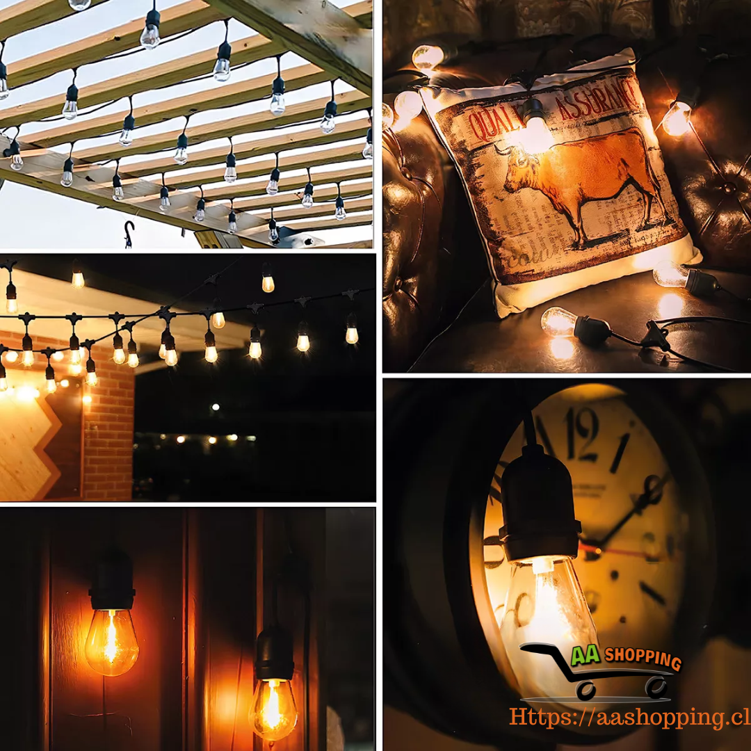 Guirnalda Terraza Ext Luces Vintage 10 Metros Luces Amarillo