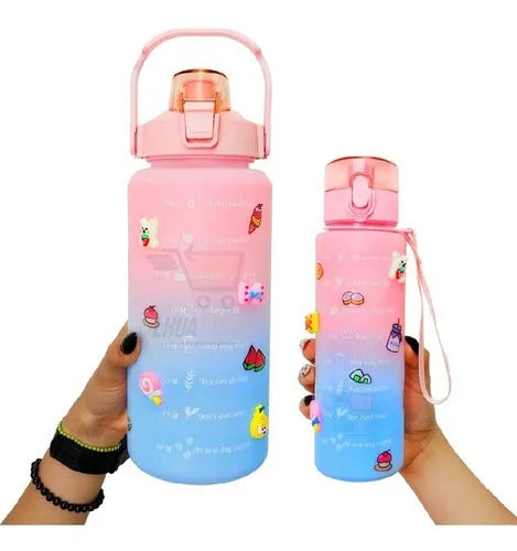 Pack 2 Botellas Agua Motivacional De 2 Litros Y 900 ML