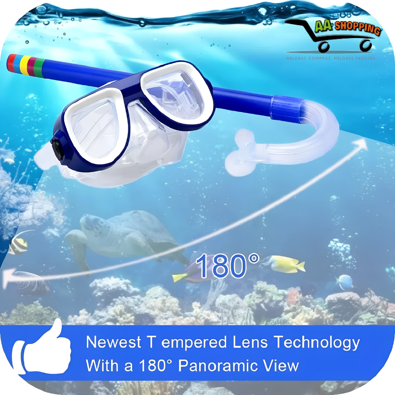 Set De Buceo Snorkel - Mascara, Aletas y Snorkel