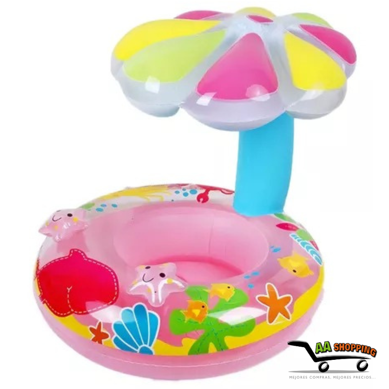Flotador Sombrilla Palmera Inflable para niños y bebes