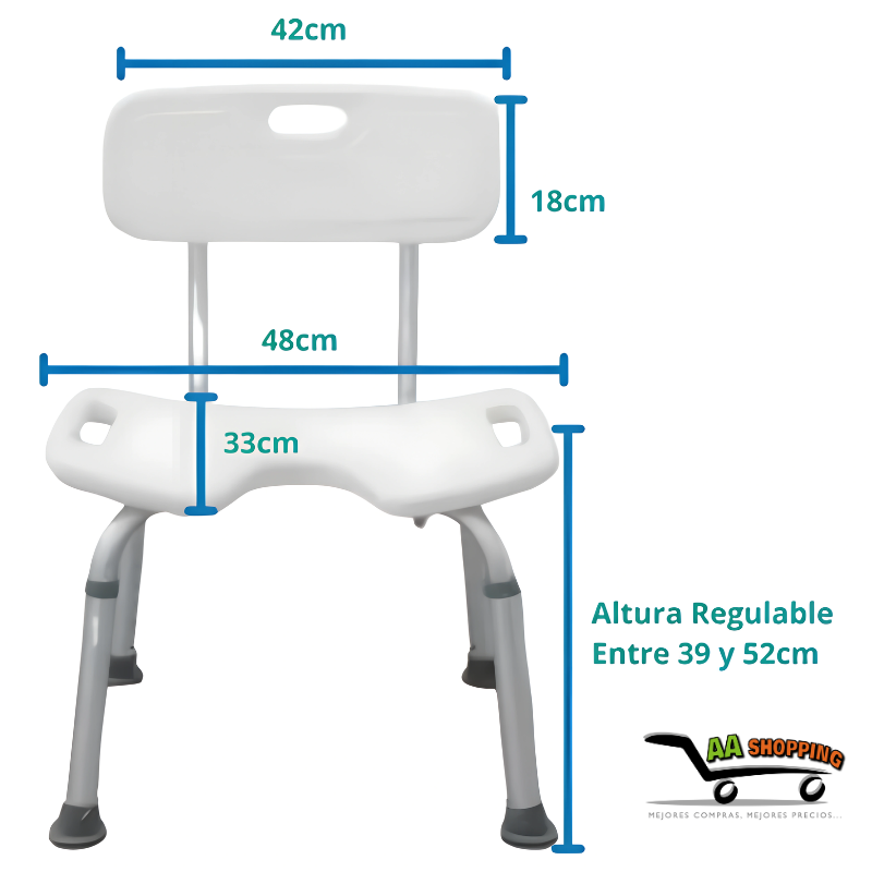 Silla Asiento Ducha Seguridad Piso Baño Regulable Antidesliz