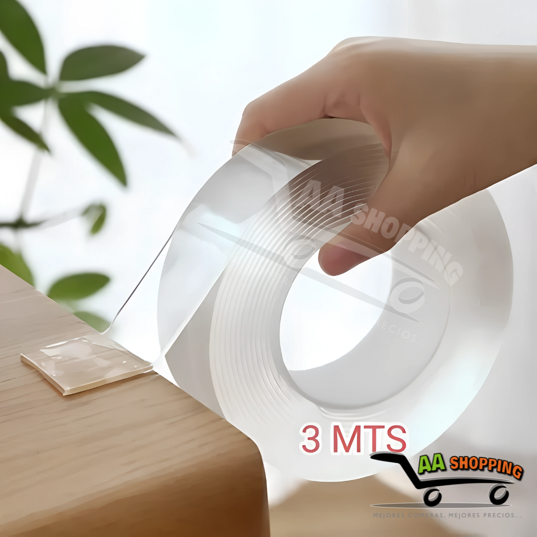 Cinta Doble Contacto Faz Adhesiva Reutilizable 3mts