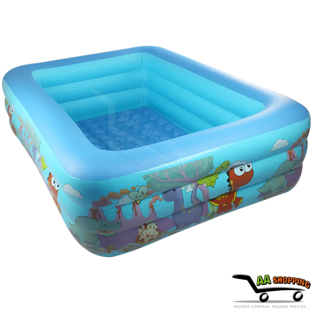 Piscina Inflable de 130x92x52 cm Dinosaurio Rectangular Para Niños