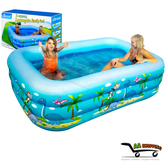 Piscina Inflable de 130x92x52 cm Dinosaurio Rectangular Para Niños