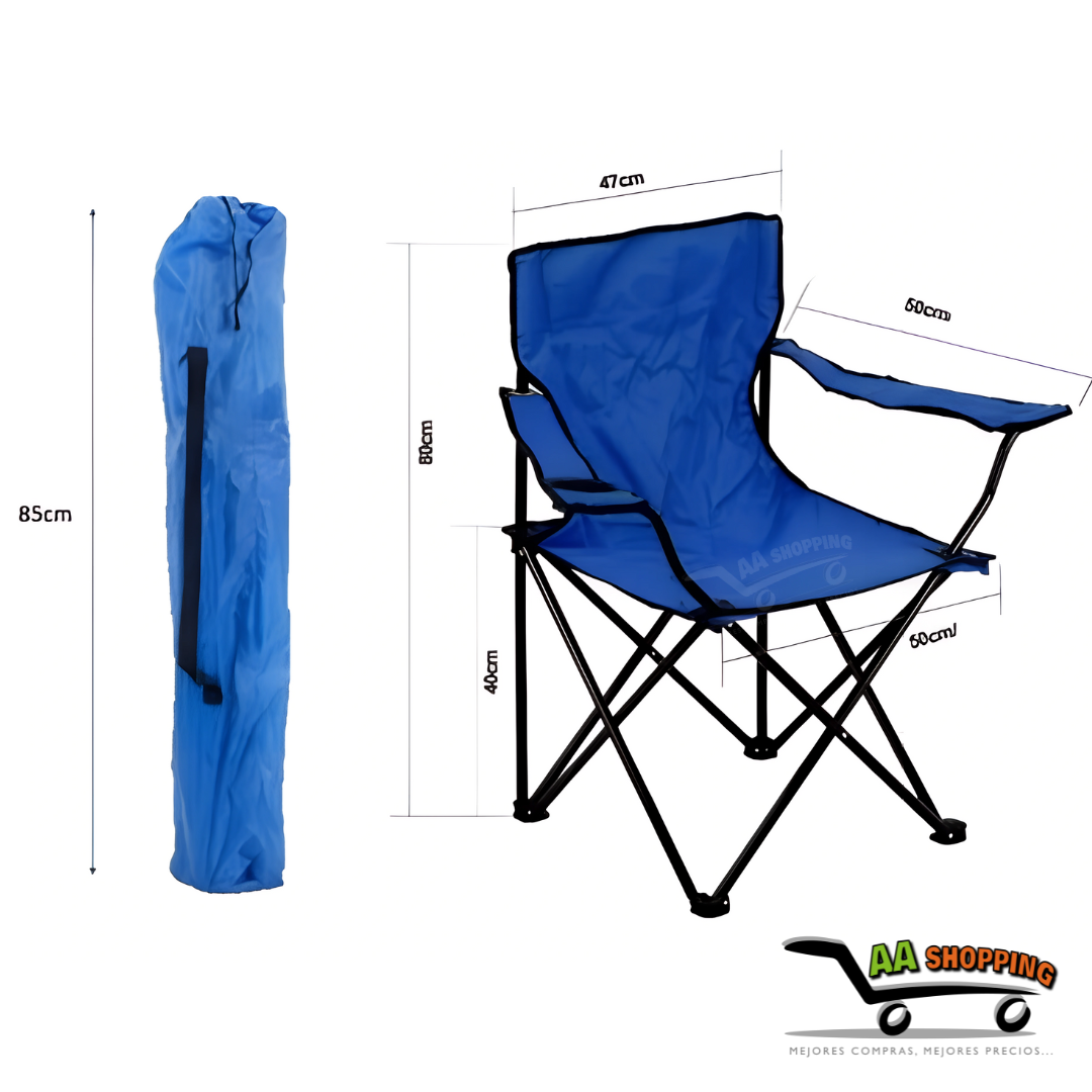 Silla Plegables Camping Playa Con Portavasos Y Reposabrazos