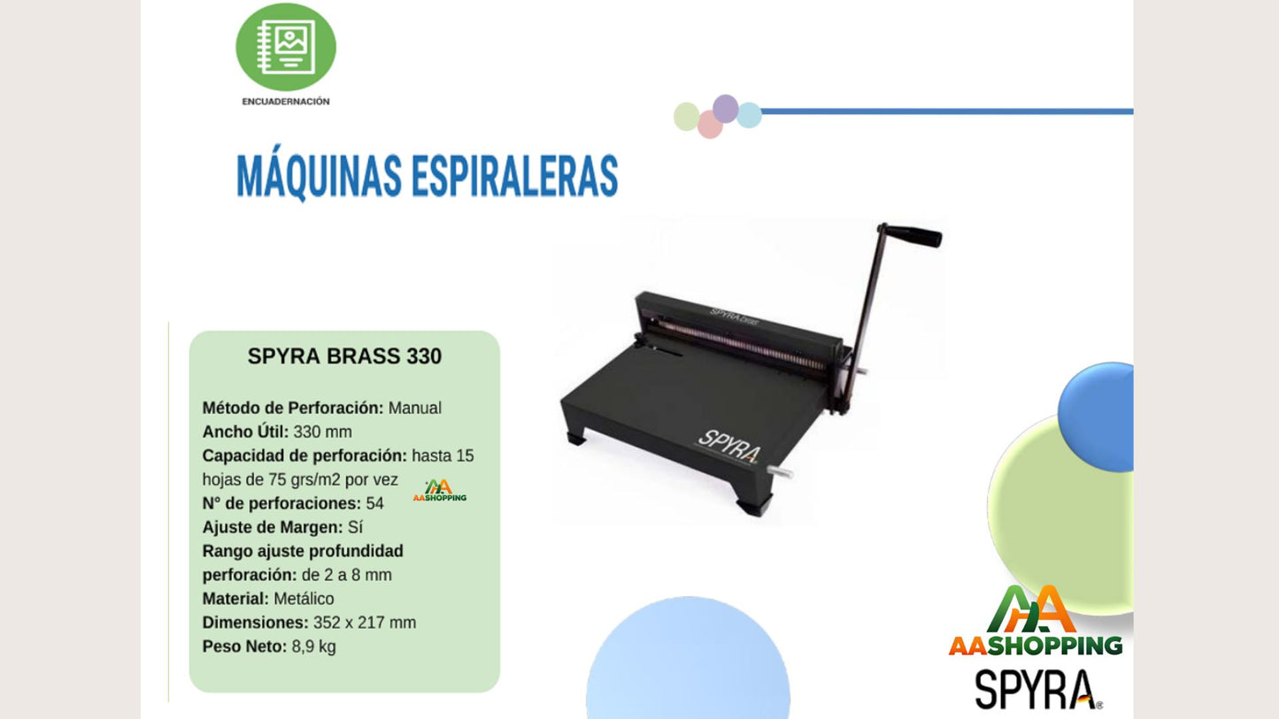 Anilladora Espiralera SPYRA Brass 330 - A3 -