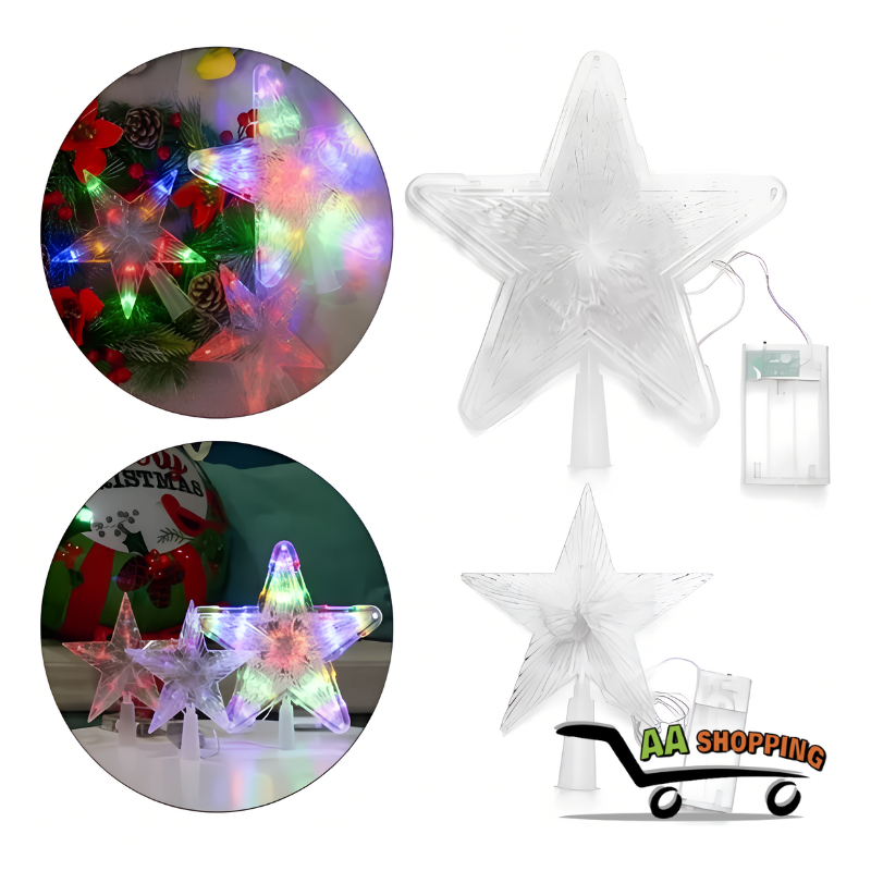 Estrella para arbol de navidad con luz 19cm