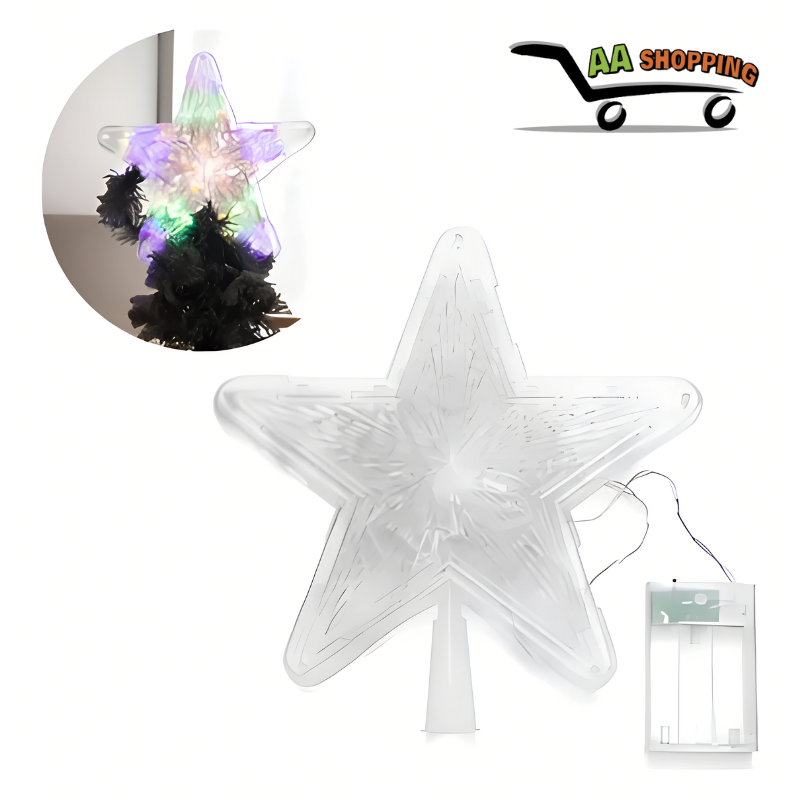 Estrella para arbol de navidad con luz 23cm