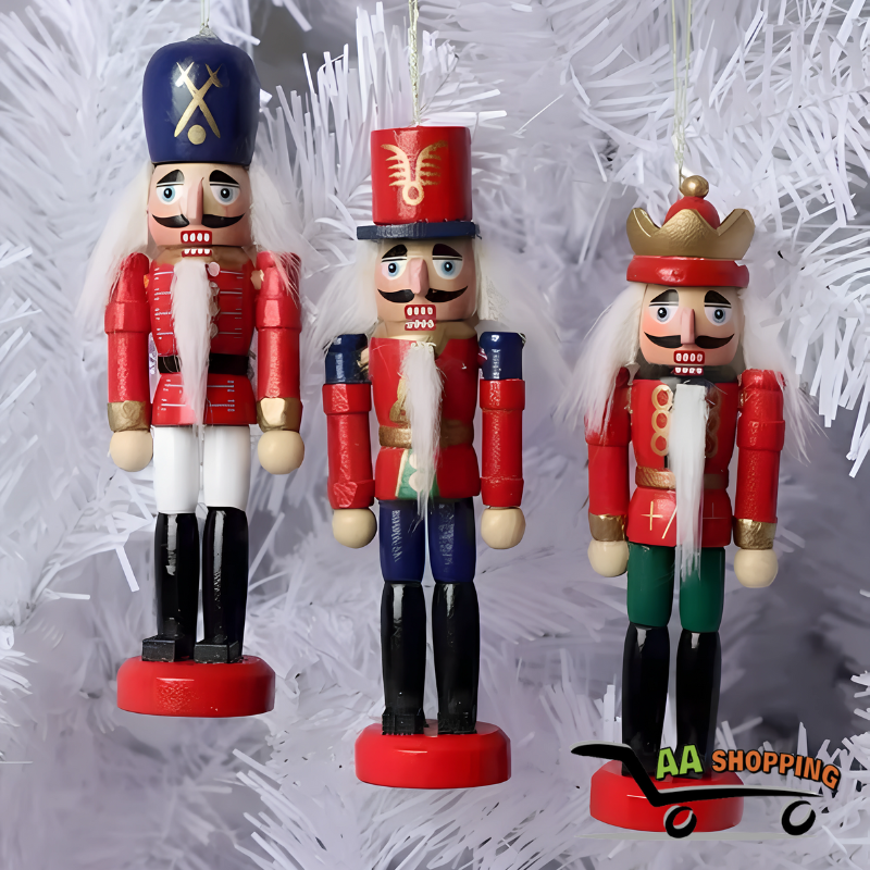 Pack 4 Cascanueces Pequeños Madera Soldado 13cm Navidad