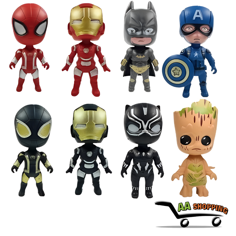 Set de 8 Figuras Juguetes Mini Avengers Marvel 8 Cm