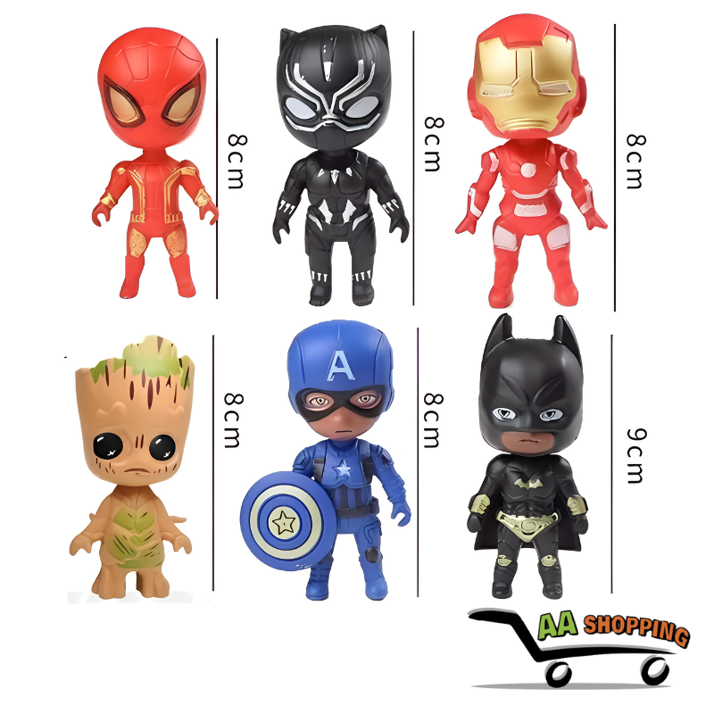 Set de 8 Figuras Juguetes Mini Avengers Marvel 8 Cm