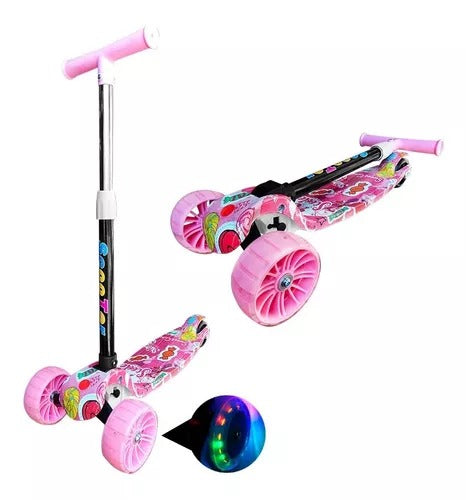 Scooter Monopatin Ajustable Light Wheels ROSADO