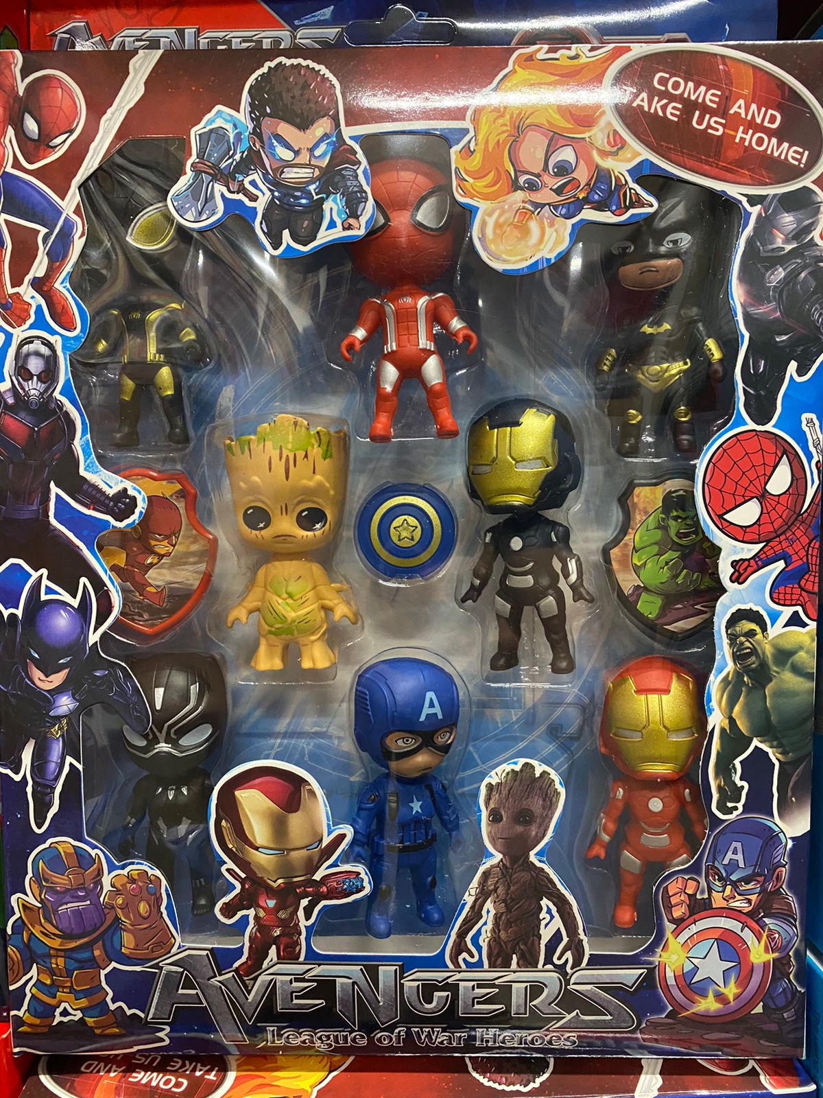 Set de 8 Figuras Juguetes Mini Avengers Marvel 8 Cm