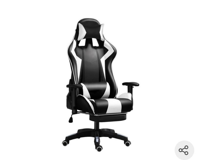 Silla Gamer Ergonómica Ajustable Reclinable con Posa Pies