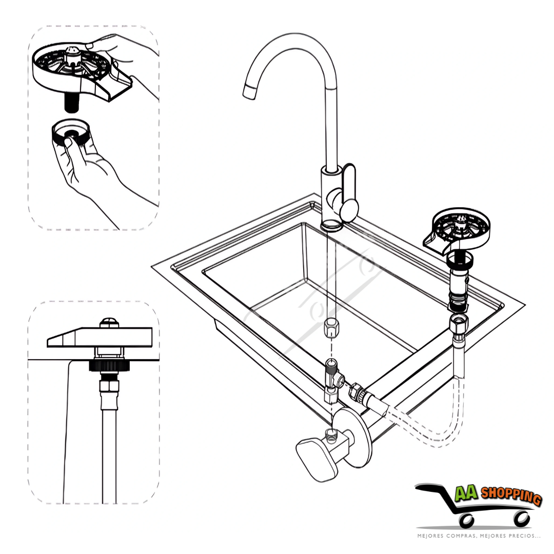 Lavador Limpiador Automático Para Vasos Tazas Cocina Limpia