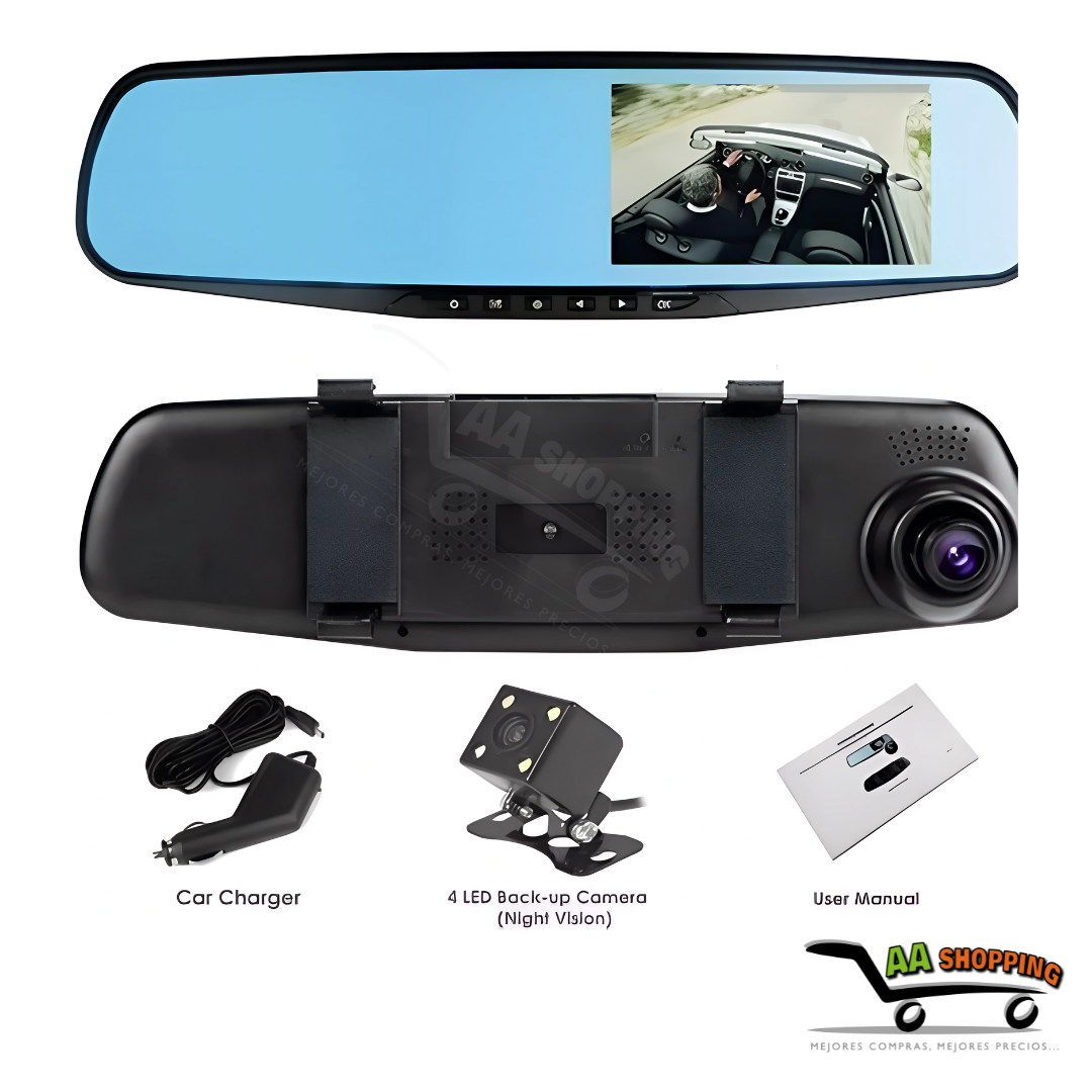 Espejo Retrovisor + Camara Frontal Y Camara Retroceso Hd