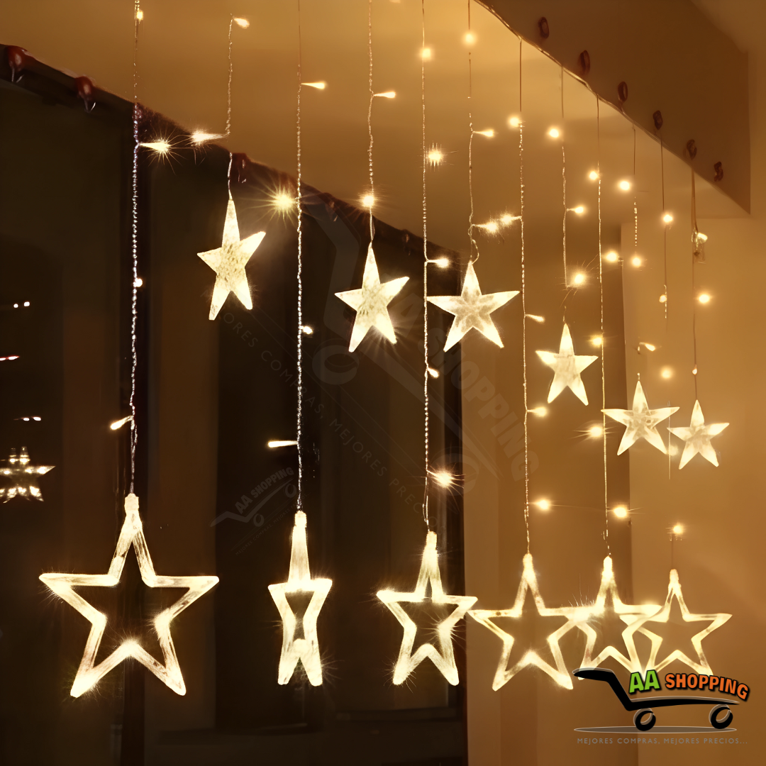 Luces De Estrellas Guirnaldas Cascadas Navidad 3 Metros