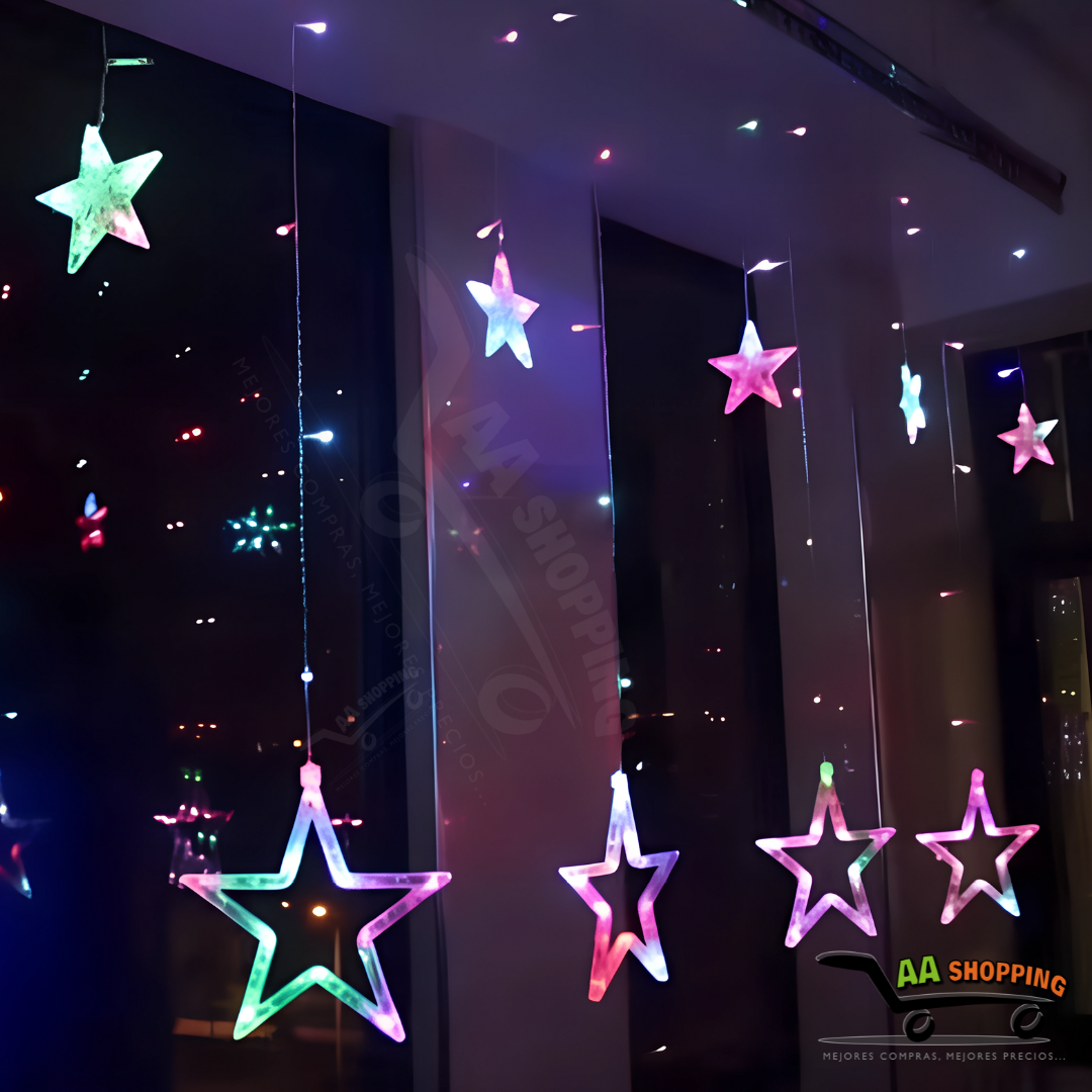 Luces De Estrellas Guirnaldas Cascadas Navidad 3 Metros