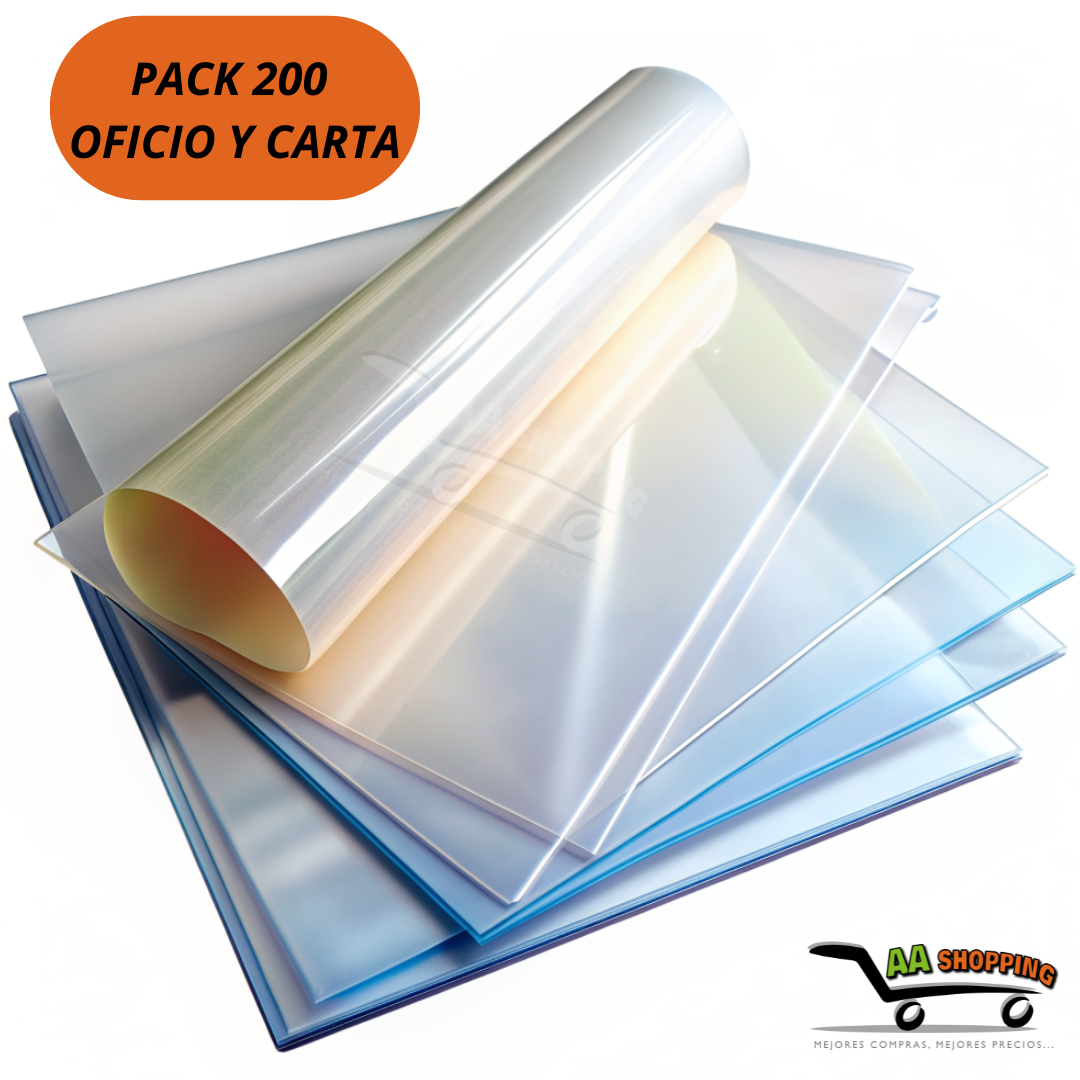 Pack 200 Micas -100 Micas CARTA +100 Micas OFICIO de 125 Micrones