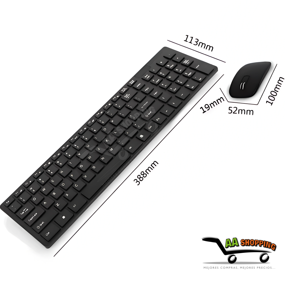 Kit Teclado + Mouse Inalambrico Antiderrame 2.4g