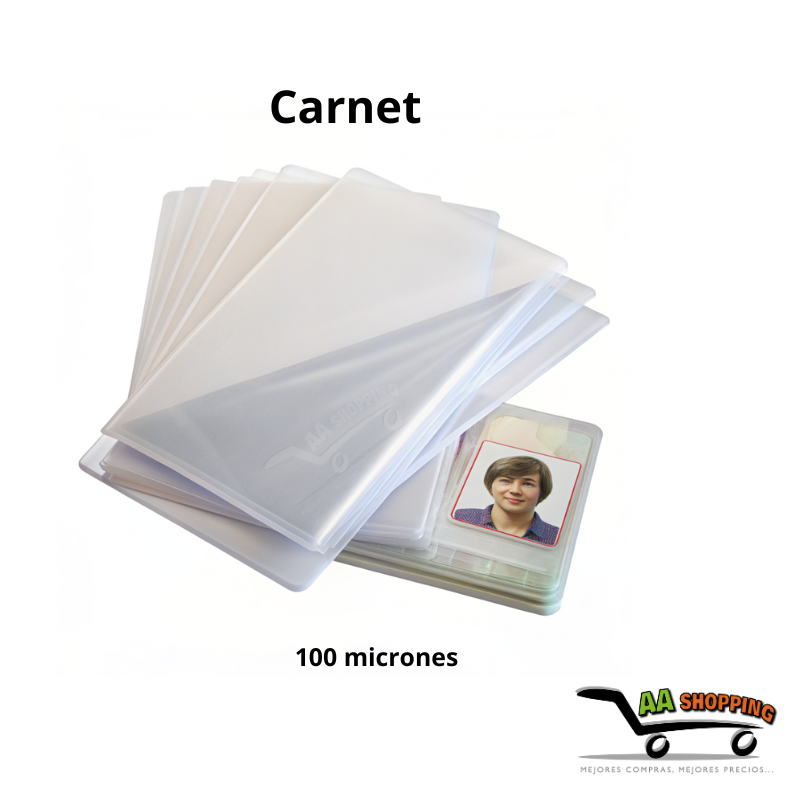 100 Micas Para Termolaminadora Plastificadora Carnet 125mic para Laminado
