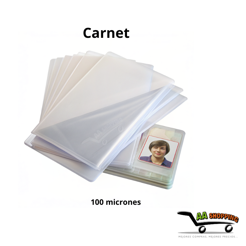 100 Láminas CARNET para termolaminar de 100 micrones - 65x95mm